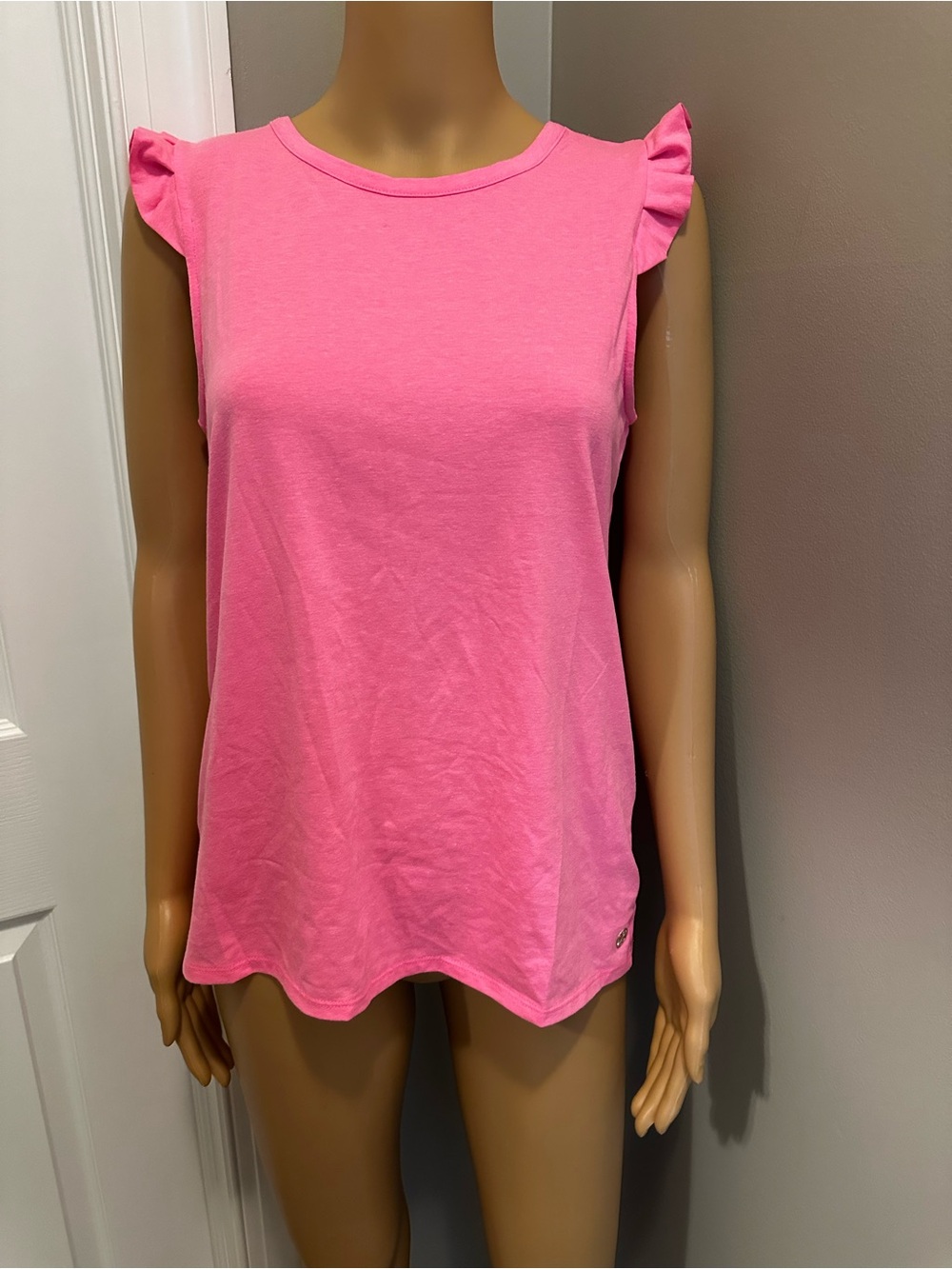 Lilly Pulitzer Bright Pink Ruffle Sleeve Tank